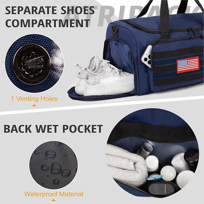 Tactical Gym Bag for Men, 40L Large Capacity Duffle Bags - Image 7