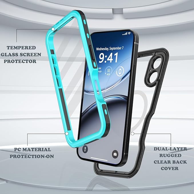 for iPhone 16 Plus Case Waterproof, Full-Body Hard Case Built-in - Image 5