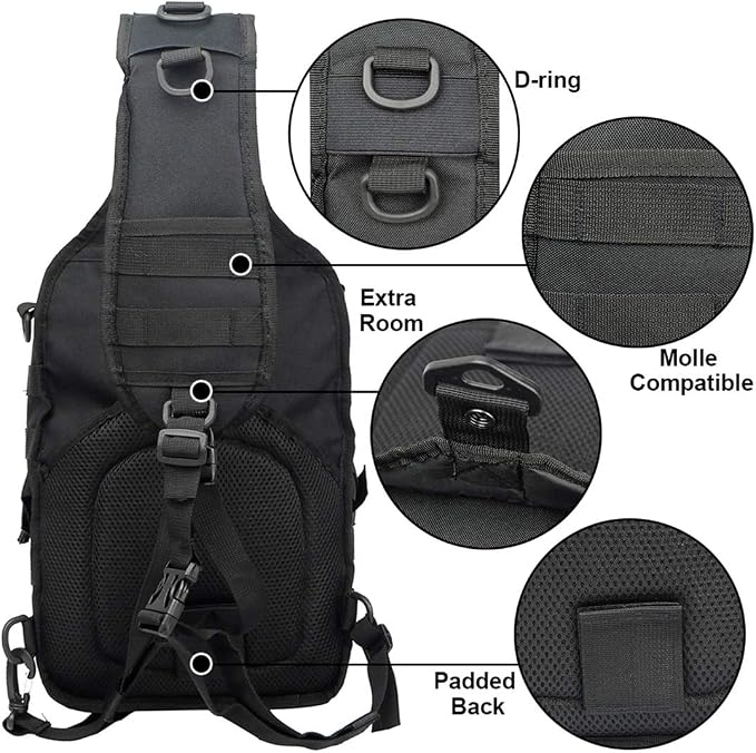 hopopower Tactical Sling Bag, Sport Bag Military Rover Shoulder Backpack EDC - Image 4