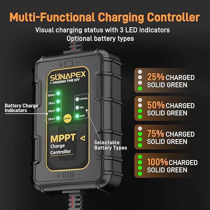 SUNAPEX 12V 50 Watt Solar Trickle Charger Maintainer - Image 5