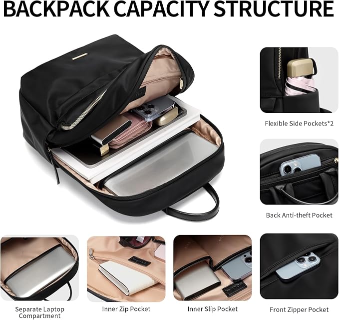 GOLF SUPAGS Laptop Backpack for Women Slim Computer Bag Work Travel College - Image 3