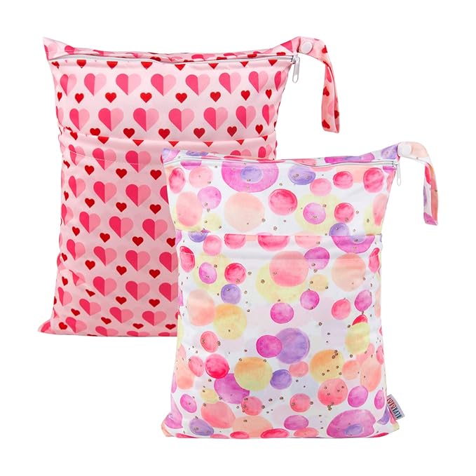 ALVA ALVABABY 2pcs Cloth Diaper Wet Dry Bags Waterproof Reusable by ALVABABY