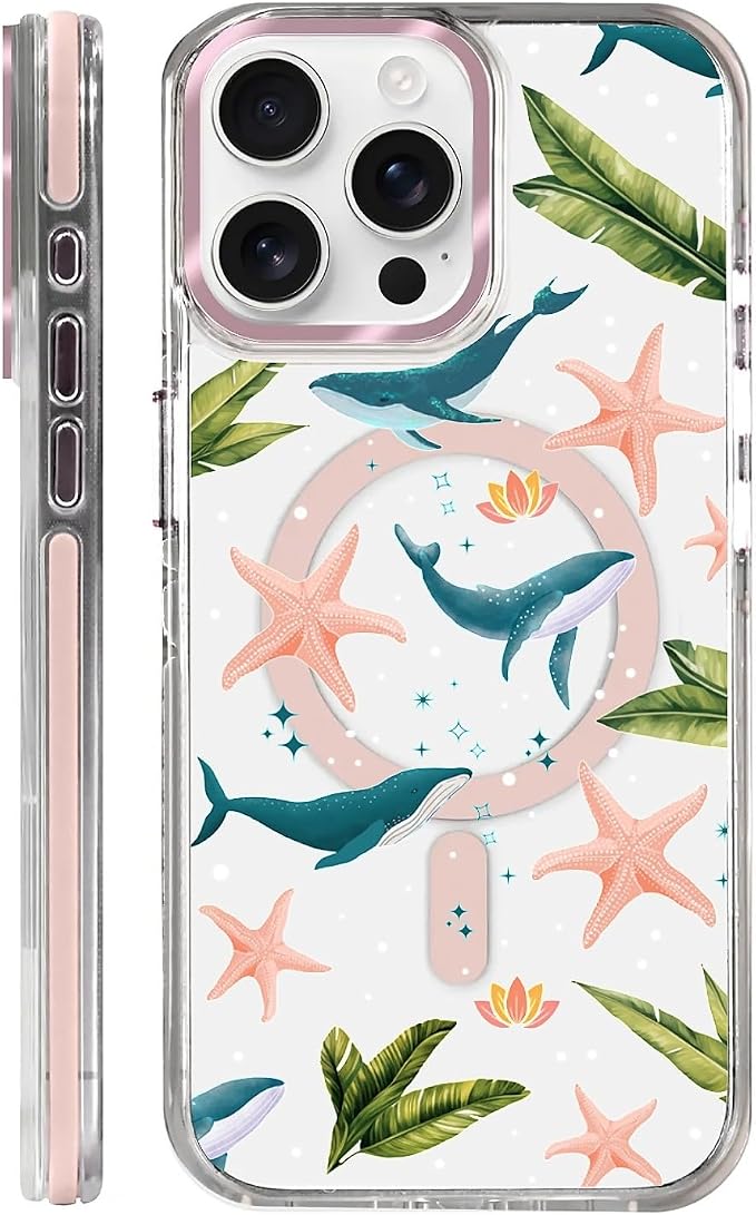 Case for iPhone 14 Pro, Sealife Whale Ocean Wildlife Clear Phone Case by Toulas