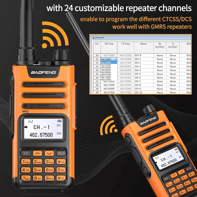 BAOFENG GMRS Handheld Radio GM-15 Pro 8W Rechargeable Long Range Walkie Talkies - Image 7