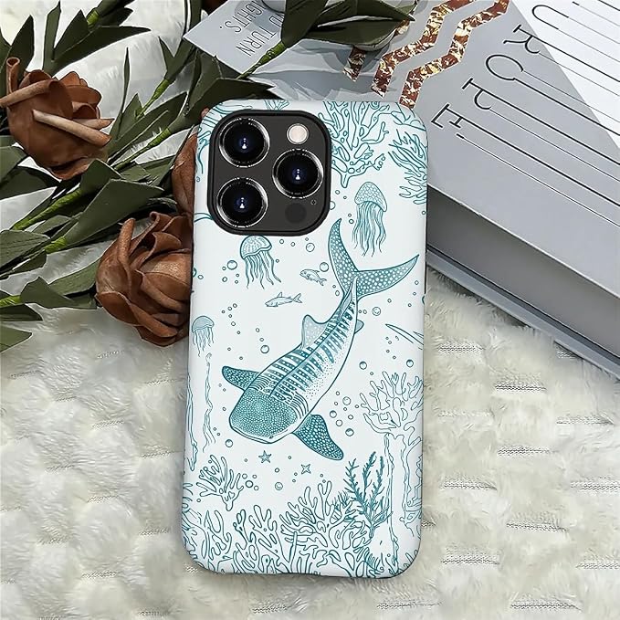 for iPhone 16 Pro Case, HH2 Ocean Whale Shark Hybrid 2 Layer Hard Shell - Image 4