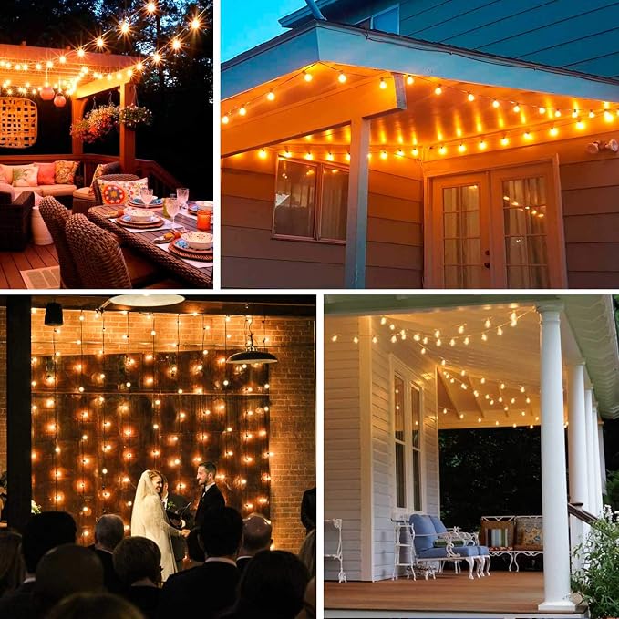 2-Pack 18Ft Outdoor Patio String Lights, UL Listed Commercial Light String - Image 5