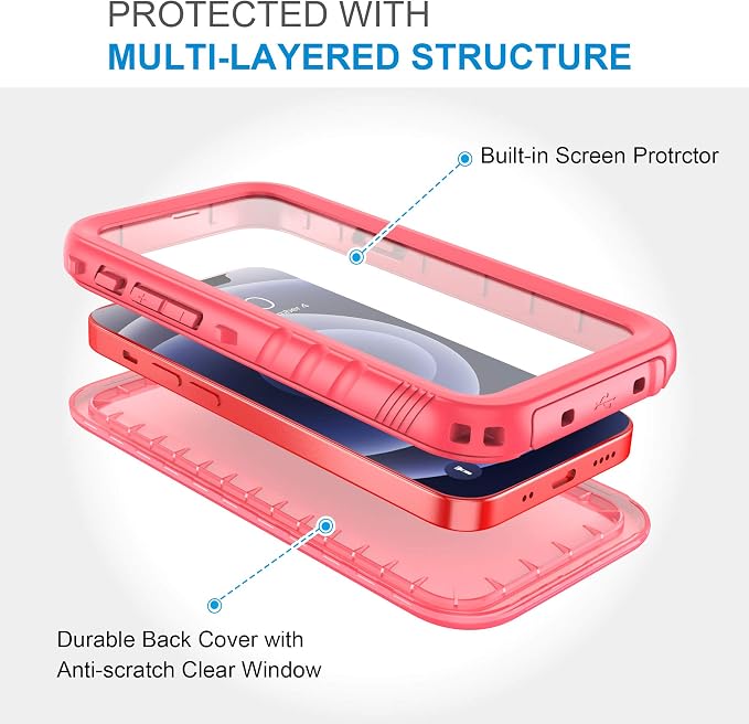SPORTLINK for iPhone 12 Mini Waterproof Case, Full Body Shockproof Dustproof - Image 4