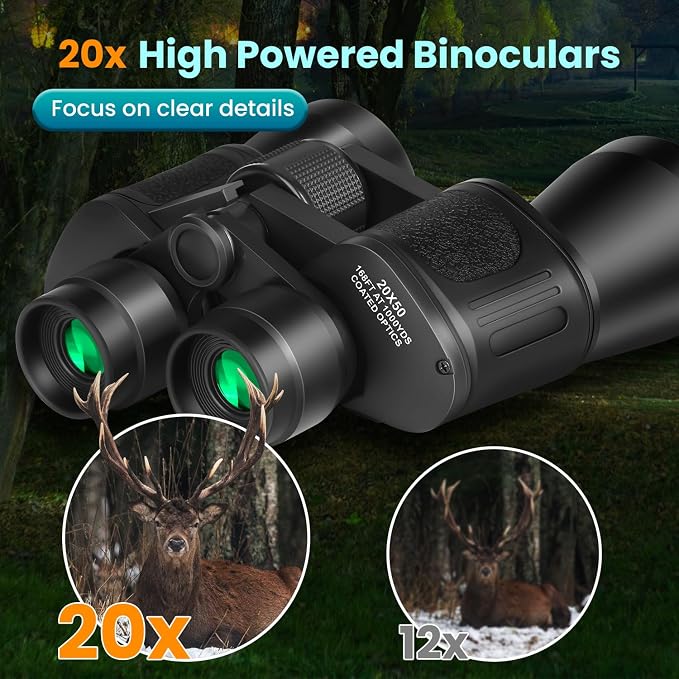 20x50 High Powered Binoculars for Adults, Waterproof Compact Binoculars - Image 6