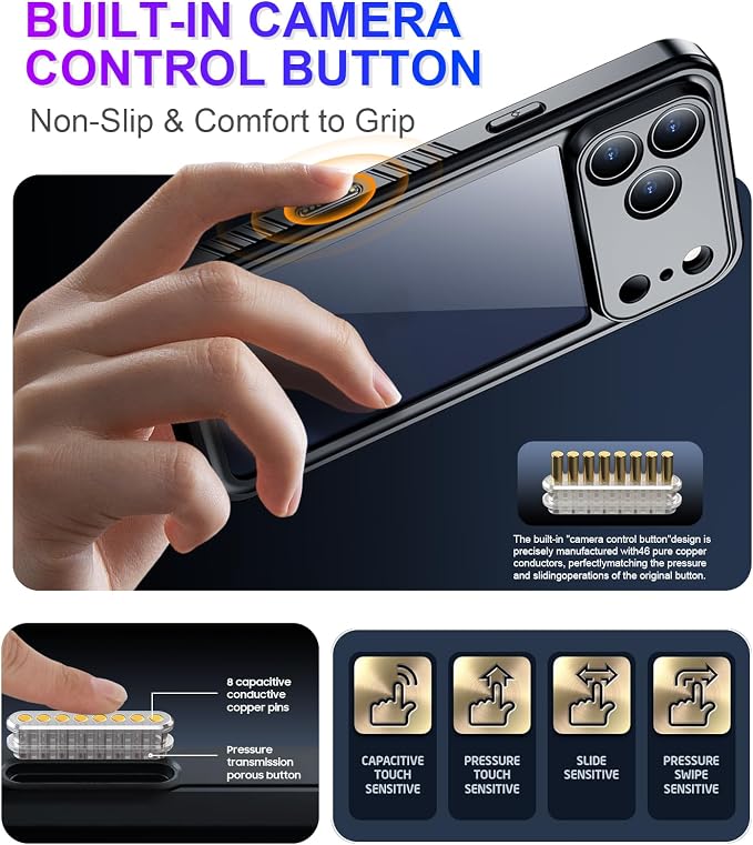 Temdan Compatible with iPhone 17 Pro Case, Waterproof Built-in Screen & Camera - Image 5