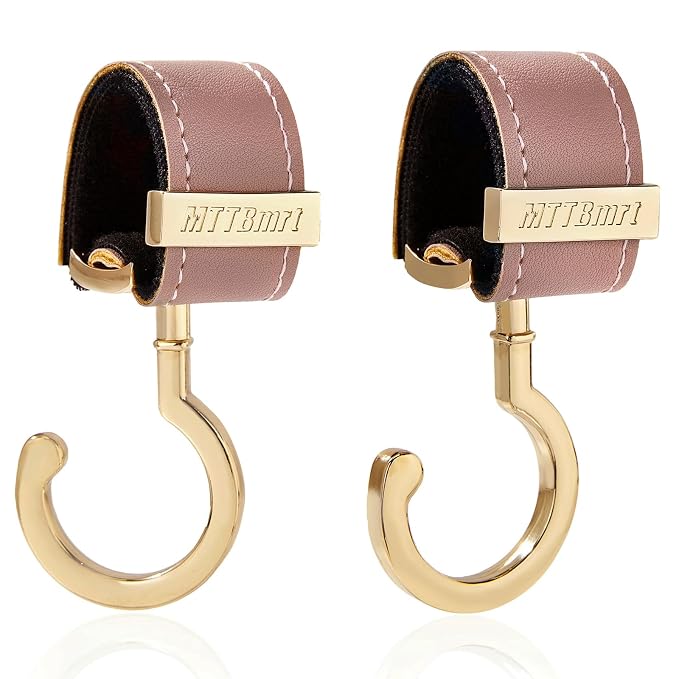 2 Pack Stroller Hooks, Strong Synthetic Leather Hook-and-Loop by MTTBmrt