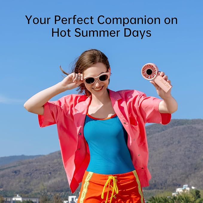 JISULIFE Handheld Portable Fan, Stronger and Longer-Lasting: 5 Speed, 5000mAh - Image 9