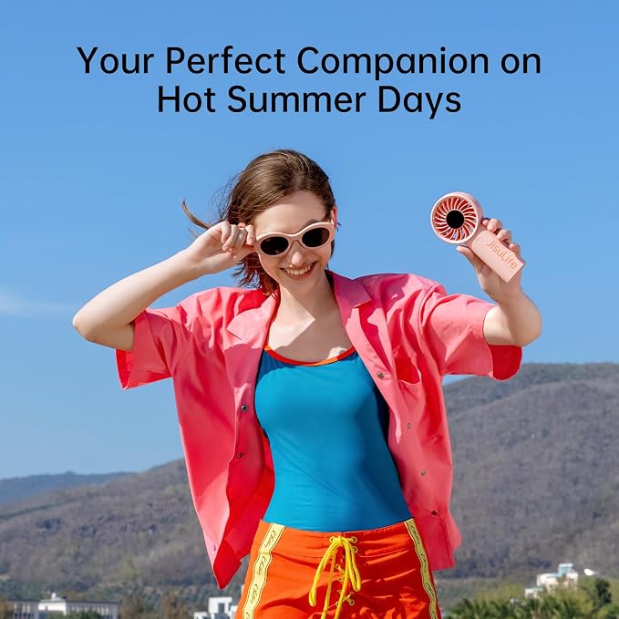 JISULIFE Handheld Portable Fan, Stronger and Longer-Lasting: 5 Speed, 3600mAh - Image 6