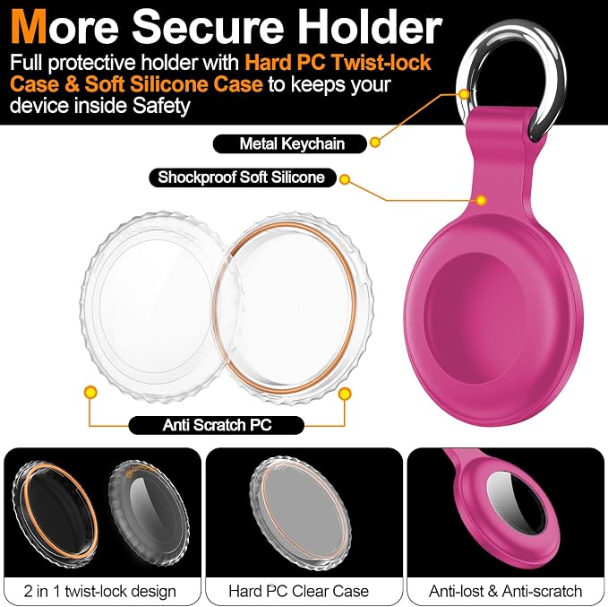 1|2|4Pack for Apple AirTag Holder, for Air Tag 2nd &1st Genaretion, Waterproof - Image 3
