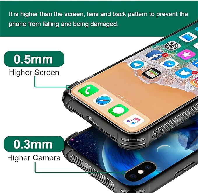 for iPhone Xs Max Case, Snowy Mountain Fox Lake Pattern Graphic Design Girl Boy - Image 2