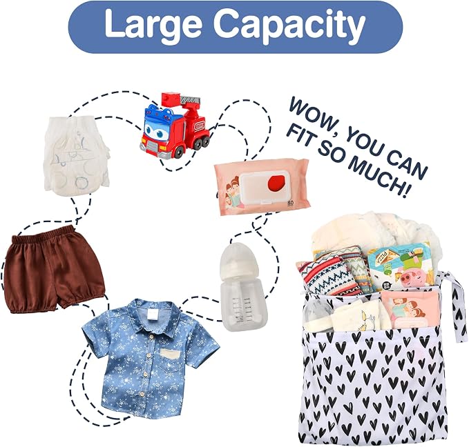 2pcs Cloth Diaper Wet Dry Bags Waterproof Reusable - Image 4