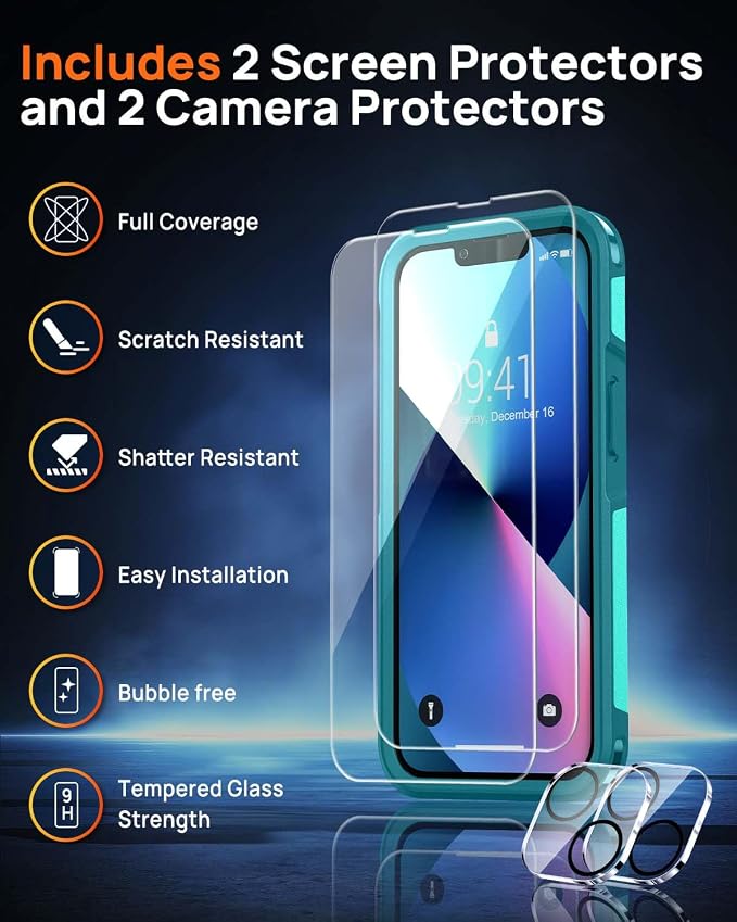 Lanhiem Magnetic for iPhone 13 Case, 2 Pack 10 FT Military Grade Drop - Image 2