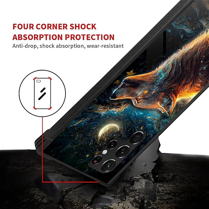 for Samsung Galaxy S23 Ultra Case, Star Cave Hungry Wolf Pattern Graphic Design - Image 6