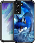 for Samsung Galaxy S22 Case, Snowy Mountain Fox Lake Pattern Graphic Design by FKBRCL4U