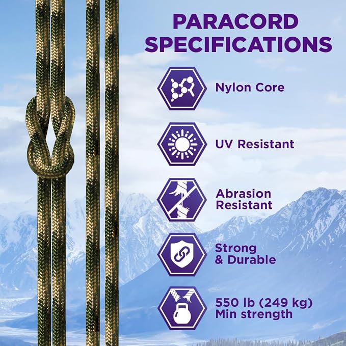 TECEUM Reflective Paracord Rope 1000 – 1000ft/200ft/100ft/50ft – 40+ Colors – - Image 3