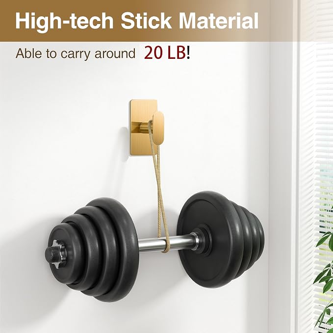 pickpiff Adhesive Towel Hooks for Bathroom: 20LB Extra Strong Wall Hanger for - Image 2