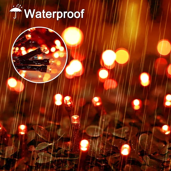 JMEXSUSS 200 LED Orange Halloween Lights Outdoor, 66ft Connectable Halloween - Image 8