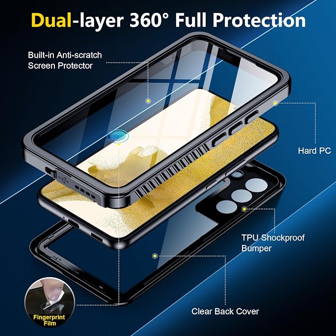 SPIDERCASE for Samsung Galaxy S22 Waterproof Case, IP68 Water Resistance Full - Image 7