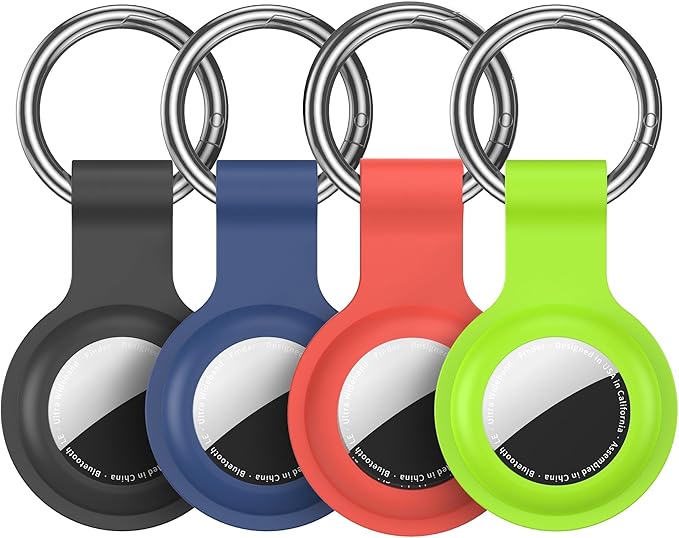 Compatible with AirTag Holder Case Keychain 4 Pack, by HATALKIN
