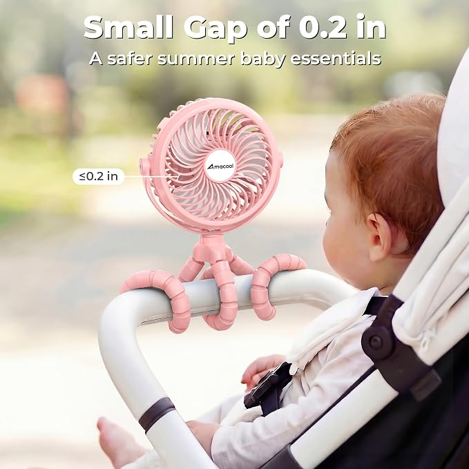 AMACOOL Battery Operated Stroller Fan, Baby Travel Essentials - Image 2