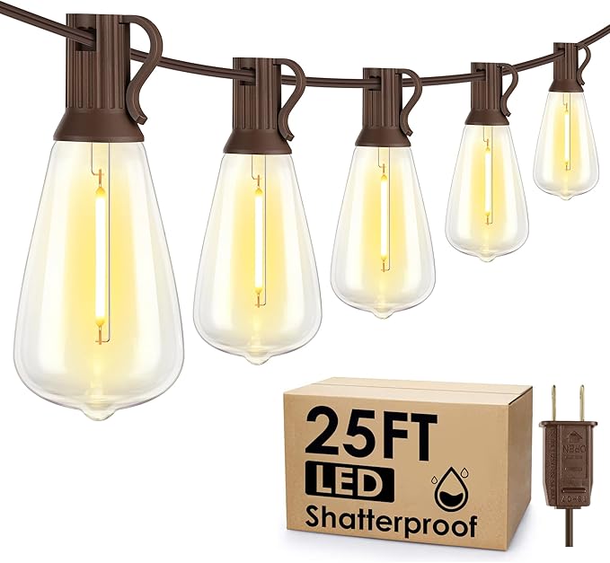 Larkvue 25FT Outdoor String Lights, Patio Lights by Larkvue