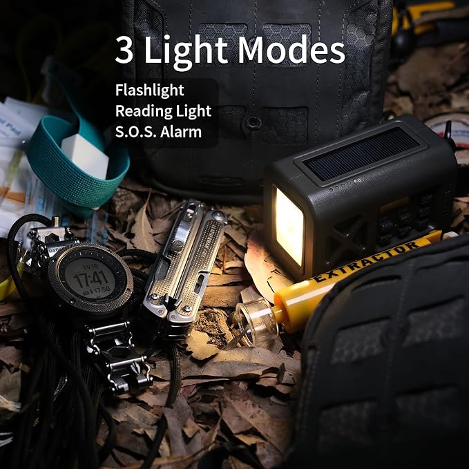 【2025 Newest】 Emergency Crank Weather Radio, NOAA/AM/FM Portable Solar Radio - Image 4