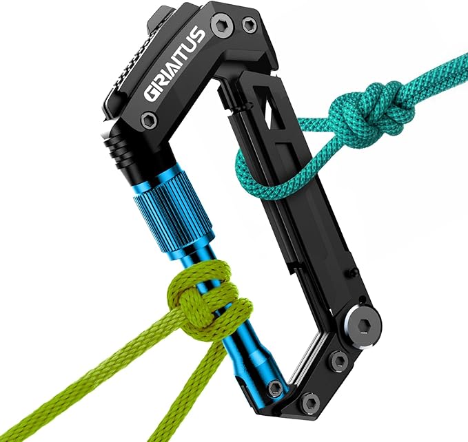 Carabiner Multitool with Pocket Knives, EDC Carabiners, Serrated Knife - Image 9