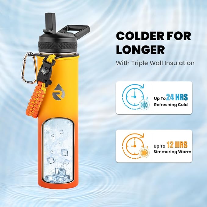 RAYMYLO Insulated Water Bottle 24oz, Triple Wall Vacuum Stainless Steel - Image 2