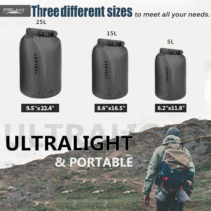 Frelaxy Waterproof Dry Bag 2 Pack/3 Pack, Lightweight Portable Dry Bags - Image 2