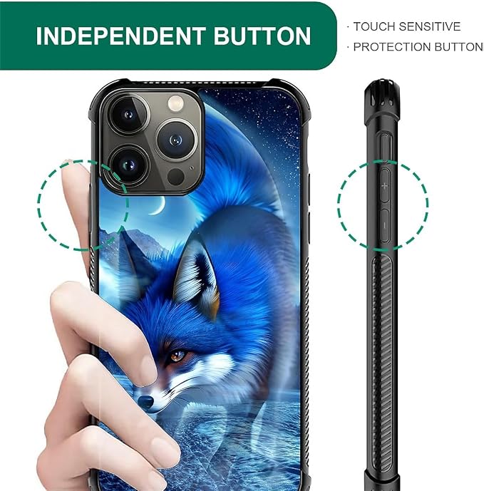 for iPhone 15 Pro Case, Snowy Mountain Fox Lake Pattern Graphic Design Girl Boy - Image 2