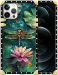 Compatible with iPhone 12 Pro Max Case, Colourful Dragonfly Pink Lily Pads by Unknown