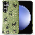 for Samsung Galaxy S24 Case, HL2 Grass Cat Hybrid 2 Layer Hard Shell Silicone by Unknown