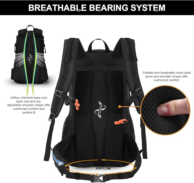 MOUNTAINTOP 25L/40L Hiking Backpack, Lightweight Travel Backpack - Image 3