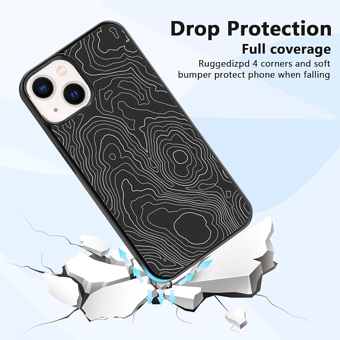 Aesthetic Topographic Map Phone Case Compatible - Image 5