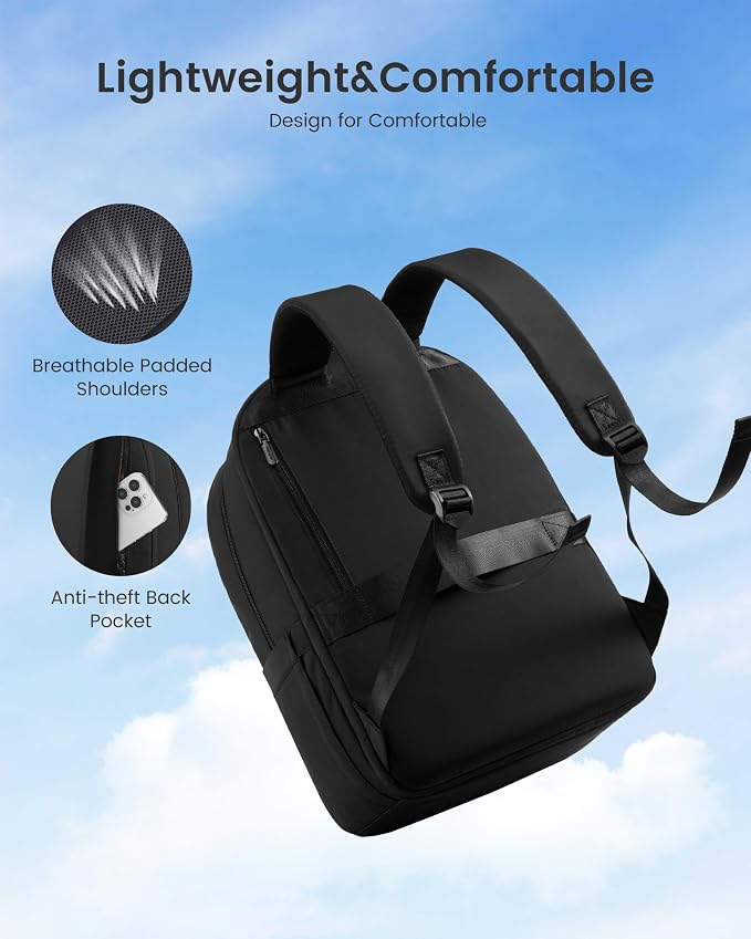 LOVEVOOK Laptop Backpack for Women, Puffer Travel Bag Fits 15.6 Inch Laptop - Image 4