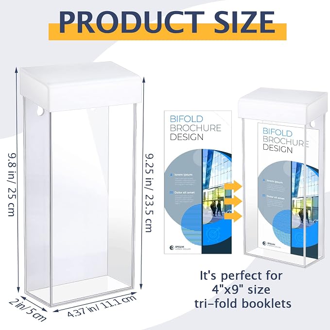Remerry 2 Pieces Acrylic Outdoor Brochure Holder 4 x 9 Inch Waterproof Wall - Image 2