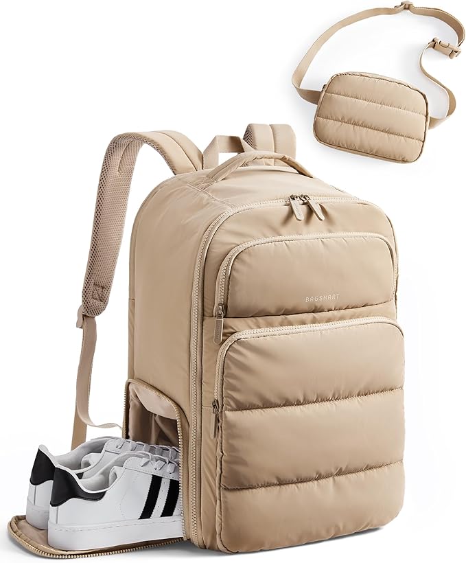 BAGSMART 35L Travel Backpack Women, 17.3 Inch Carry On Backpack Flight Approved by BAGSMART