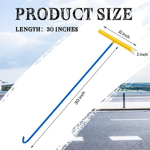 Barydat 1 Pcs Heavy Duty Manhole Cover Hook 30 Inch Handy Hook Lifting Tool - Image 2