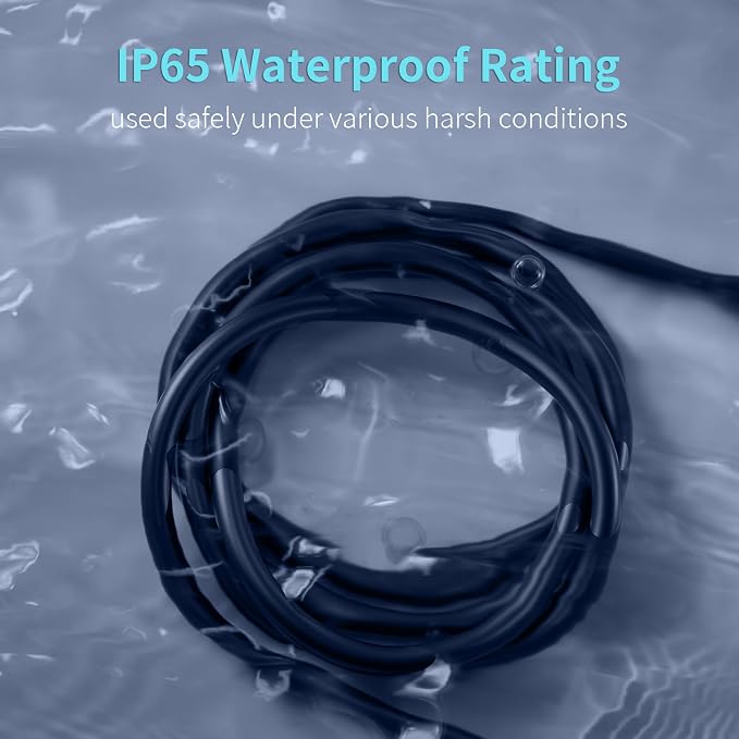 16/3 20 Ft 3 Outlet Extension Cord Outdoor Waterproof, 3 Prong Electrical Cord - Image 4