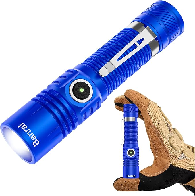 Banral Rechargeable Tactical Flashlights, High Lumens Small Mini USB-C LED by Banral