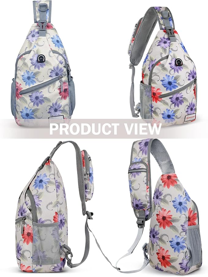 ZOMAKE Sling Bag, Small Crossbody Sling Backpack, Water Resistant Shoulder - Image 6