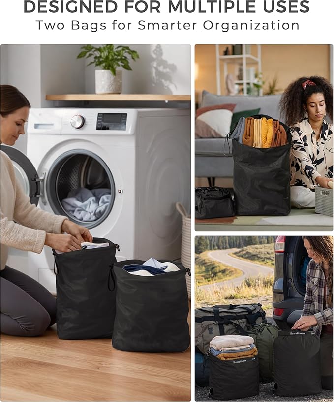 Travel Laundry Bag, Pump-Free Vacuum Compression Dirty Clothes Bag, Reusable - Image 6