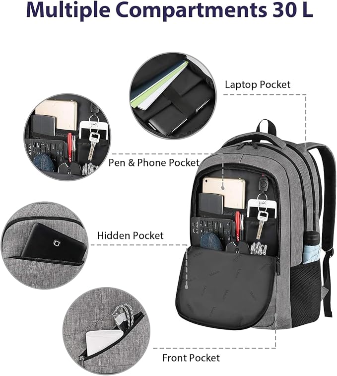 MATEIN Travel Laptop Backpack, 17 Inch Work TSA Approved Carry on Backpack - Image 6