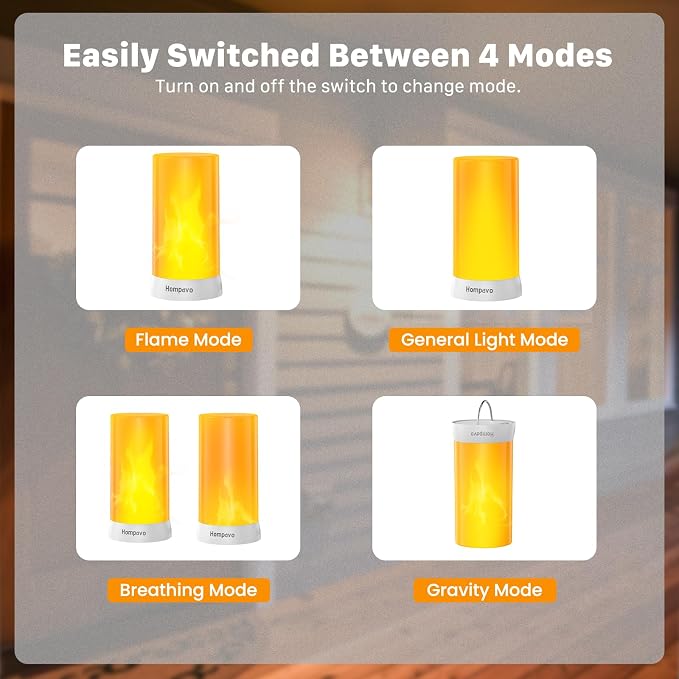 Hompavo 【Upgraded】 LED Flame Lights, 4-Mode Rechargeable Battery Operated - Image 6