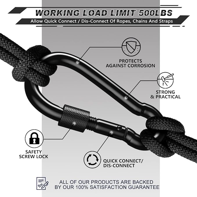 AUTMATCH Carabiner Clips, 4 Pack - Image 5