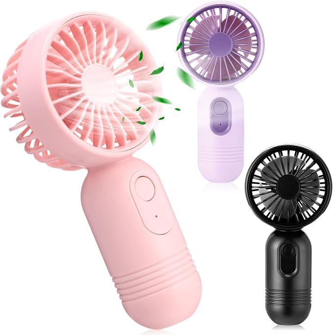 Rossesay 3 Pcs Mini Portable Fan Bulk Cute Handheld Lightweight Small Little by Rossesay